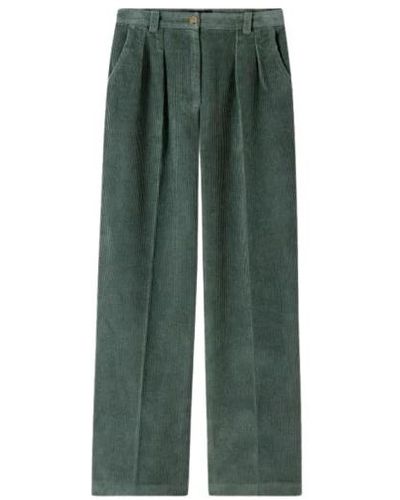 A.P.C. Pantaloni verdi a vita alta e gamba larga - Verde