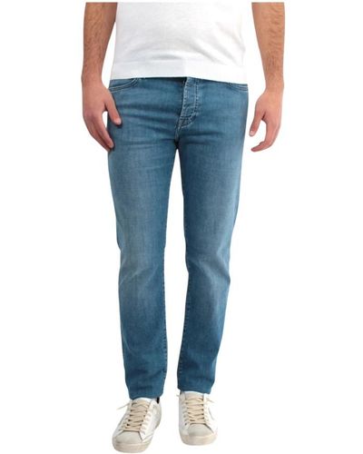 Roy Rogers Blaue jeans slim fit knopfverschluss