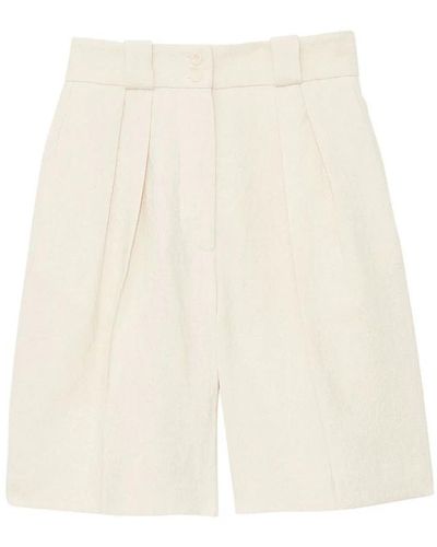 Ines De La Fressange Paris Eleganti pantaloncini estivi avorio plissettati - Neutro