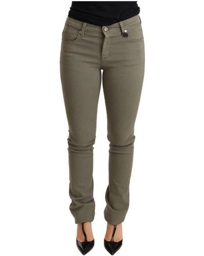 Ermanno Scervino Jeans di cotone sottili magri per pantalone magro a basso contenuto di bassa vita di ermanno sciarcia - Verde