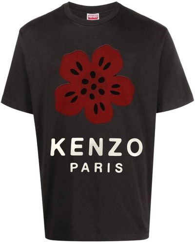 KENZO Baumwoll logo patch t-shirt - Schwarz