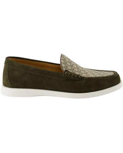 Dior Slip-on runde zehen wildleder loafers - Grün
