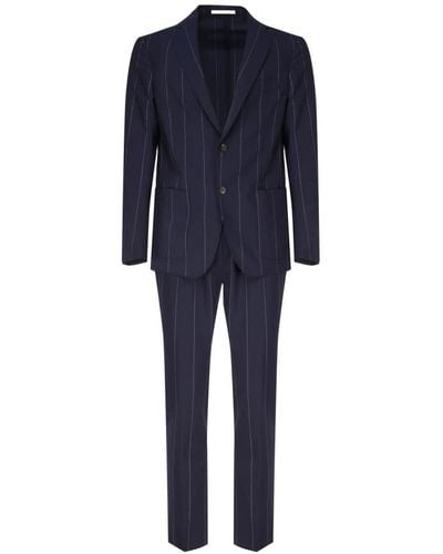 Eleventy Single Breasted Suits - Blue