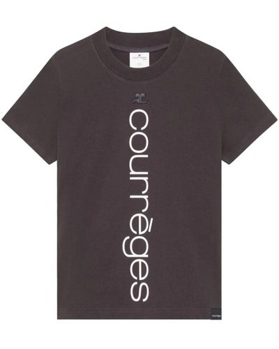Courreges Camiseta stonewashed gris oscuro - Morado
