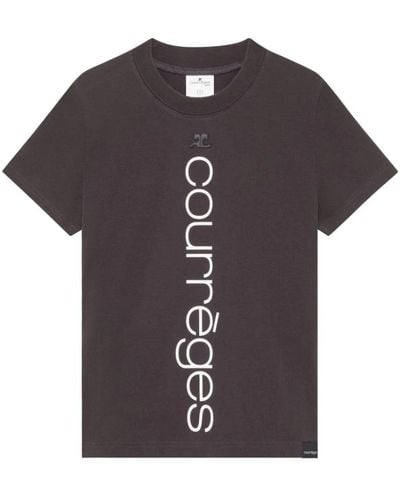 Courreges Dunkelgraues stonewashed t-shirt - Lila