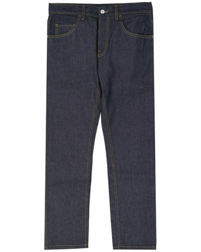Gucci Jeans in cotone blu con ricamo