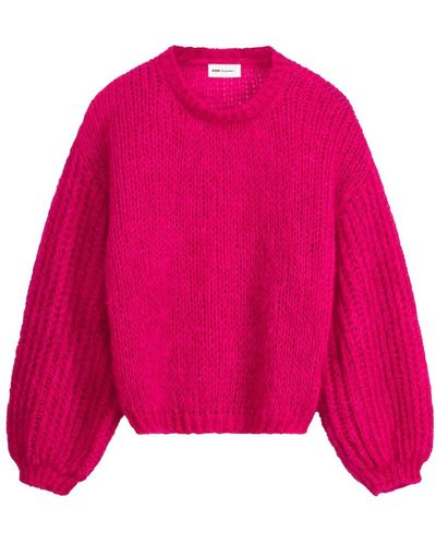 Pom Round-Neck Knitwear - Pink