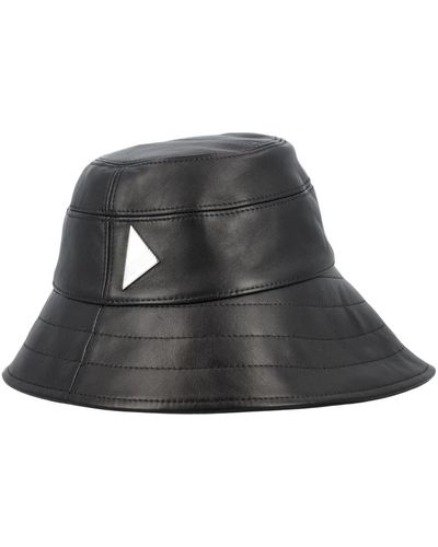 The Attico Sombrero cubo de cuero negro - elegante y con estilo