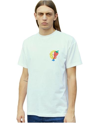 Sky High Farm T-shirt in cotone con stampa logo - Blu