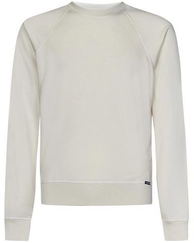 Tom Ford Ivory rippstrick crewneck sweater,weiße pullover für männer - Grau