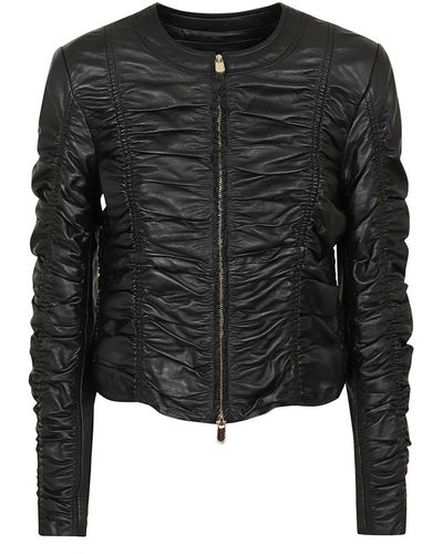 Pinko Giasone chaqueta de cuero elástica - Negro