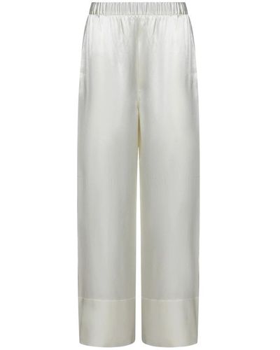 ARMARIUM Pantalones de seda satinada blanco - Gris