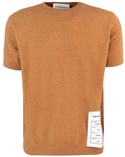 Amaranto Cotone maglia ruggine maglione - Marrone