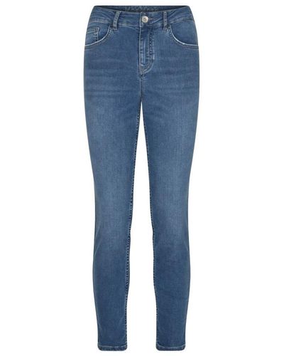 Mos Mosh Jeans cropped contour con dettagli ricamati - Blu