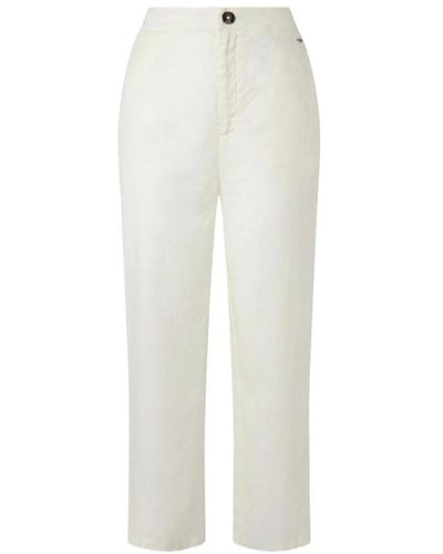 Pepe Jeans Straight Trousers - White