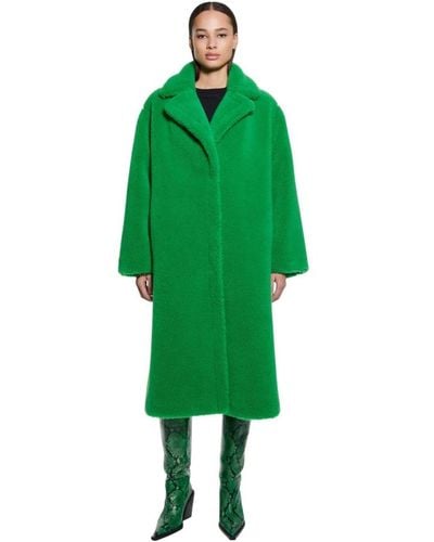 Stand Studio Single-Breasted Coats - Green