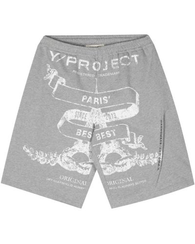 Y. Project Bedruckte logo bermuda shorts - Grau