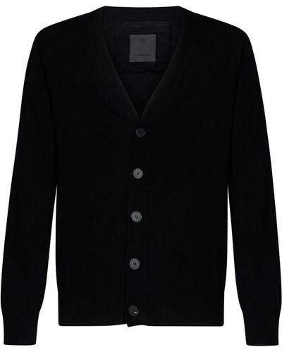 Givenchy Schwarze v-ausschnitt strickjacke mit signatur