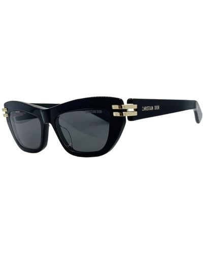 Dior Schmetterlingssonnenbrille mit goldenem scharnier - Schwarz