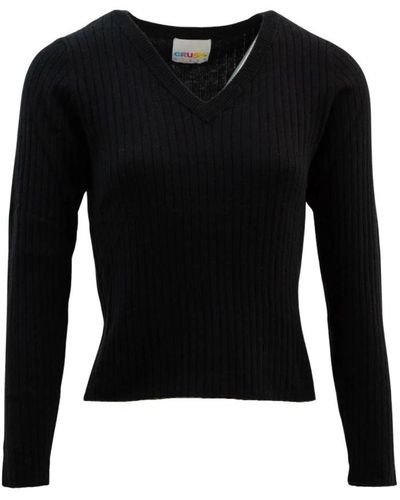 Crush Knitwear > v-neck knitwear - Noir