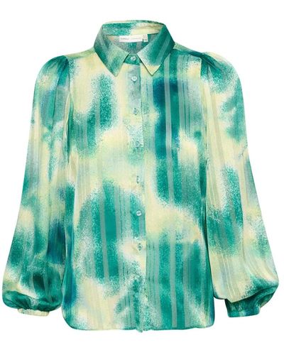 Inwear Blusa femenina art splash verde