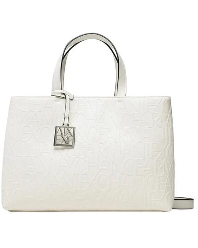 Armani Exchange Weiße shopper tasche elegant praktisch