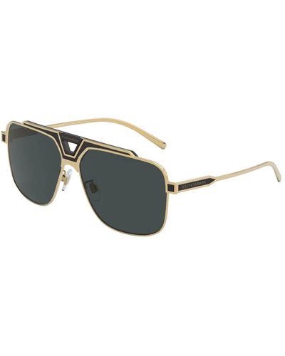 Dolce & Gabbana Miami sonnenbrille gold/dunkelgrau - Gelb