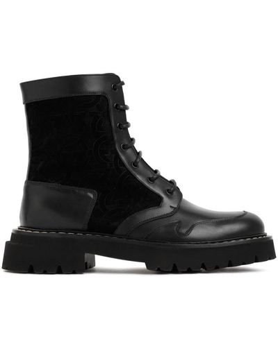 Ferragamo Lace-Up Boots - Black