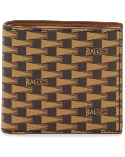 Bally Portafoglio bi-fold con iconico motivo pennant - Metallizzato