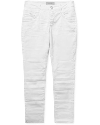 Mos Mosh Bestickte high-rise jeans - Weiß