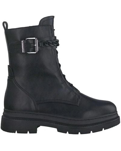 Tamaris Lace-Up Boots - Black