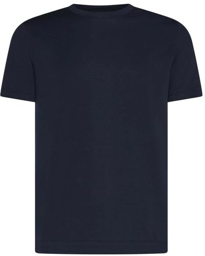 Malo Blaues baumwoll-t-shirt kurzarm