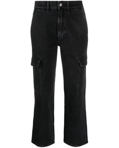 7 For All Mankind Cropped Jeans - Black