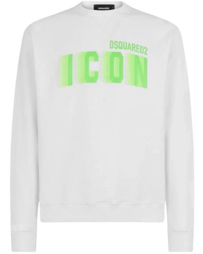 DSquared² Neongrüner icon rundhalsausschnitt pullover