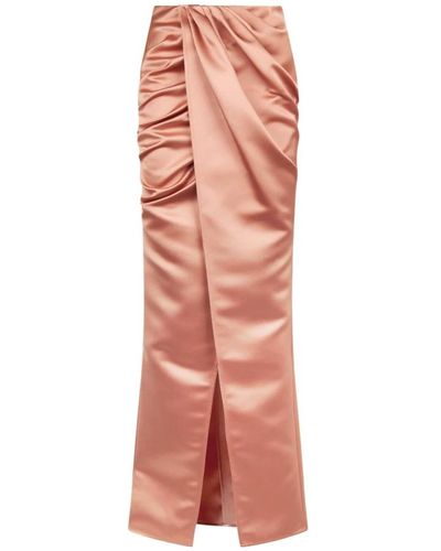Elisabetta Franchi Falda lápiz rosa con drapeado