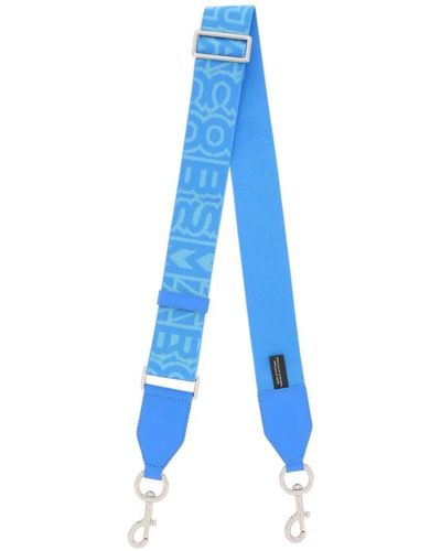 Marc Jacobs Cinturino logo webbing con logo jacquard a contrasto - Blu