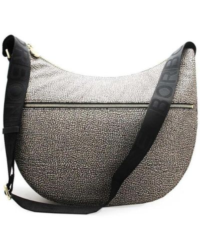 Borbonese Ampia borsa a tracolla in nylon op per donne moderne - Grigio