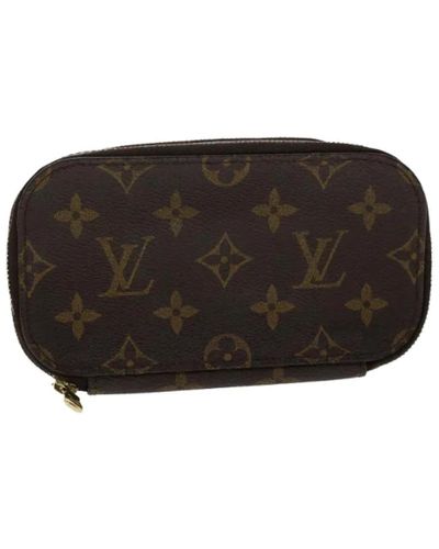 Louis Vuitton Borsa da toeletta louis vuitton in tela marrone usata - Nero
