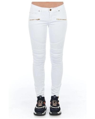 Frankie Morello Jeans skinny in cotone bianco pantaloni