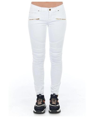 Frankie Morello White cotton jeans pant - Blanco