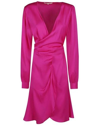 Silk95five Wrap Dresses - Pink