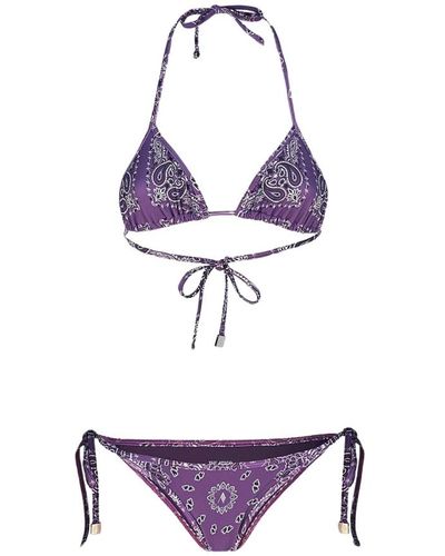 The Attico Bikini mit bandana-print - Lila