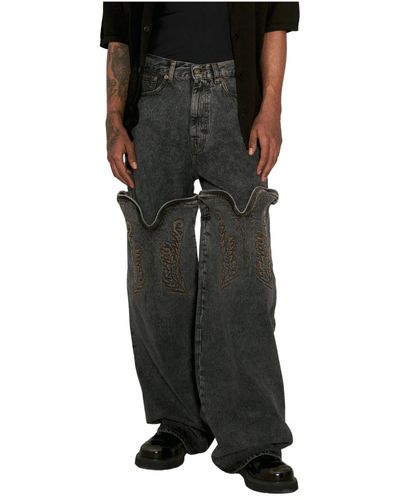 Y. Project Cowboy cuff jeans - Schwarz
