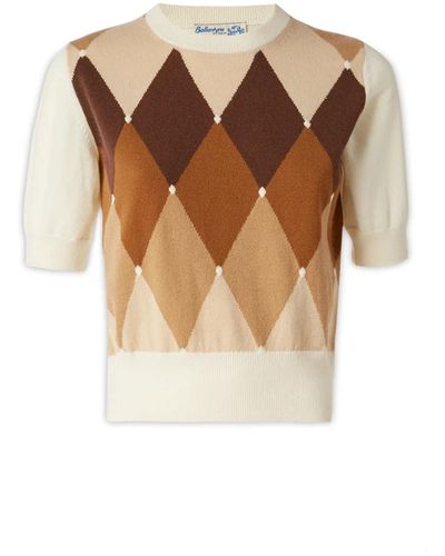 Ballantyne Knitwear > round-neck knitwear - Marron