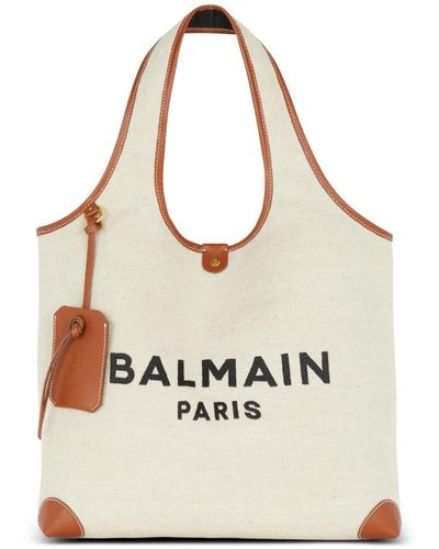 Balmain B-army Grocery Shopper Bag - Natural