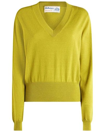 Ballantyne V-Ausschnitt Pullover - Gelb