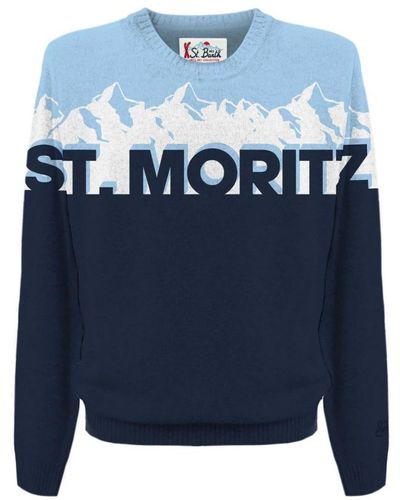 Mc2 Saint Barth Round-Neck Knitwear - Blue