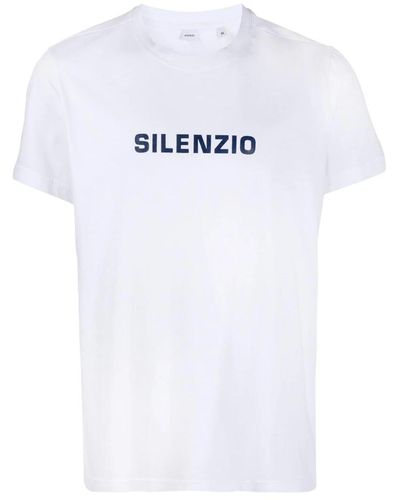Aspesi T-shirt silenzio logo print - Bianco