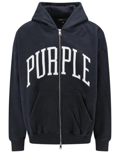 Purple Brand Oversize sweatshirt mit logo-print - Blau