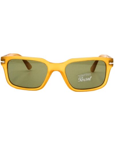 Persol Transparente gelbe rechteckige sonnenbrille